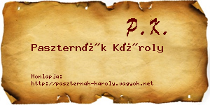 Paszternák Károly névjegykártya
