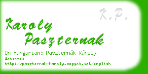 karoly paszternak business card